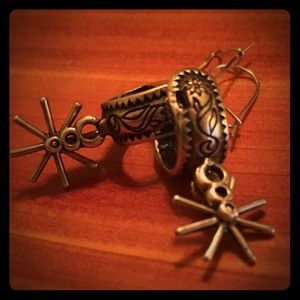 Vintage Sterling Silver Spur Earrings